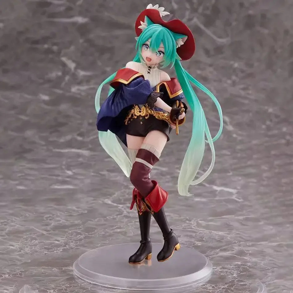 Anime Hatsune Miku Figur Märchen Wunderland Hatsune Miku Der gestiefelte Kater Kawaii Actionfiguren Erwachsenensammlung Modell Spielzeug Geschenk
