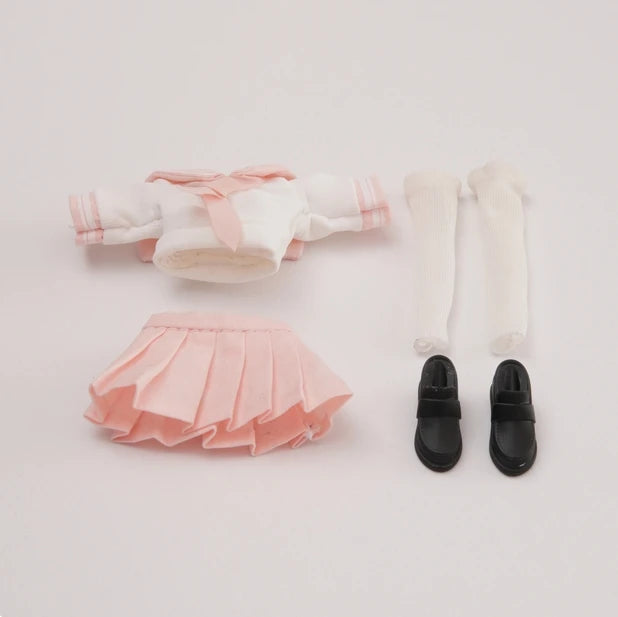 In Stock 1/12 Scale 99S Series Sweet Student Uniform Sailor Collar Top Pleated Skirt Set For 6inchs Azone Action Figure Body