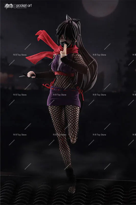 HASUKI - God Cat Jumping Original Pocket Art Series Demonic Witch Chun Handheld and Movable Humanoid Figures Collectible Model