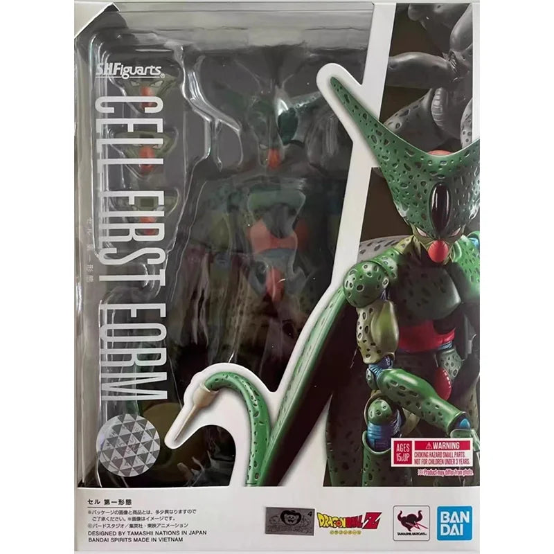 Original Genuine S.H.Figuarts SHF Dragon Ball Cell First Phase Bandai Anime Model Toys Action Figure Gifts Collectible Ornaments