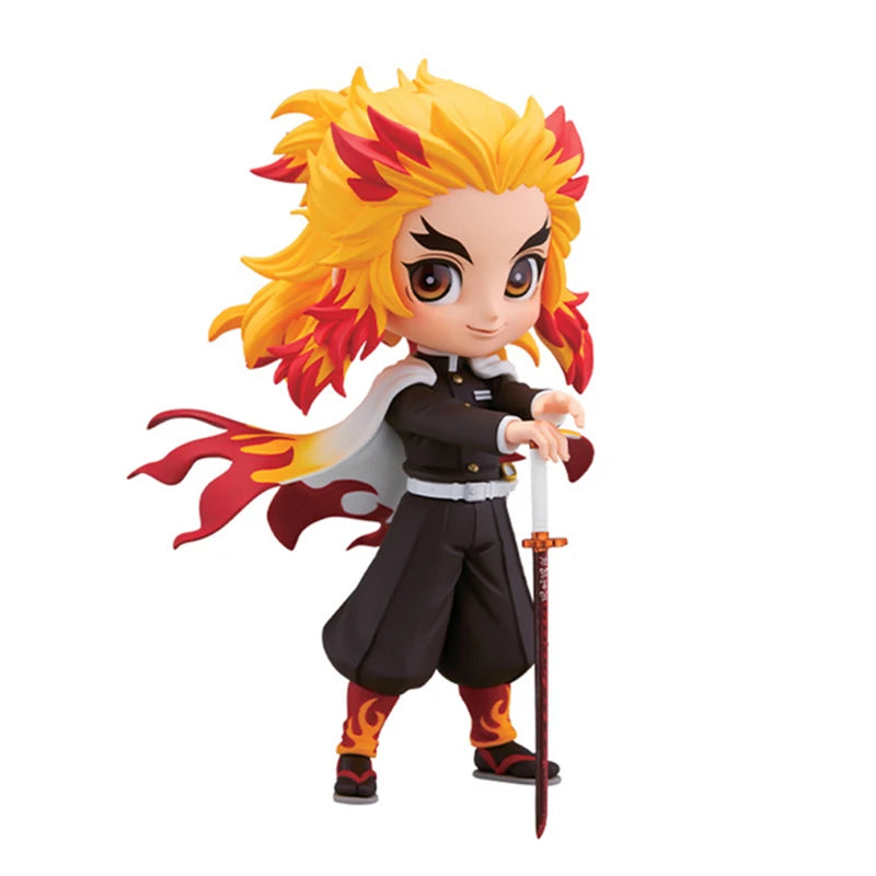 Anime Demon Slayer Figure Nezuko Tanjirou Zenitsu Inosuke Kyoujurou Giyuu Kawaii Qposket Figural PVC Model Toy Collect Gift