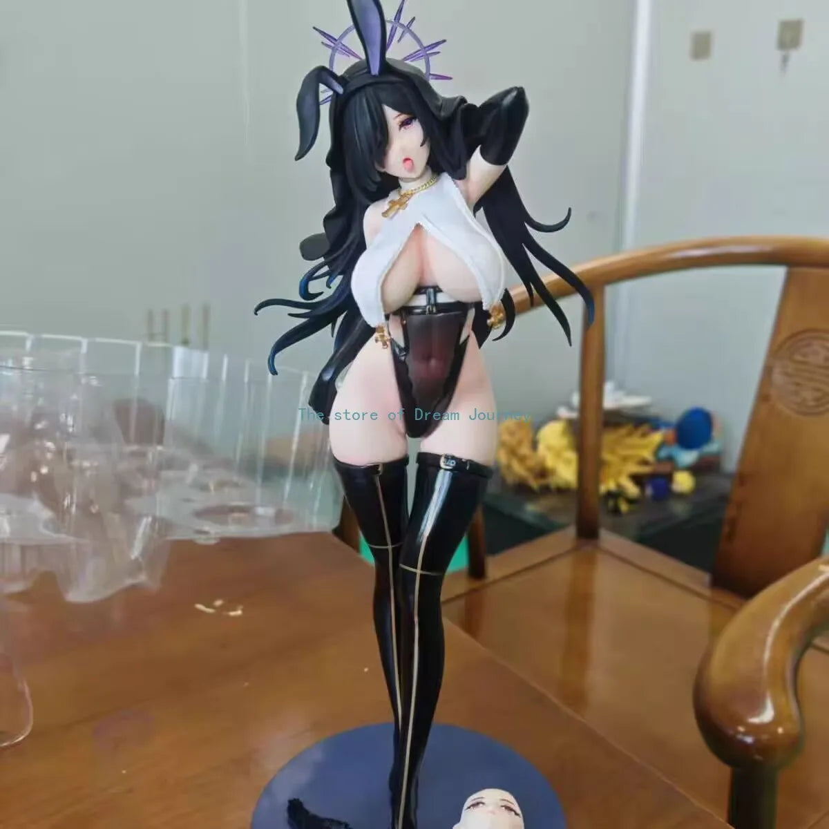 30cm Beautiful Girl Character Black Nun Bear Panda Rabbit Girl Anime Character Collection Model Desktop Decoration Holiday Gift