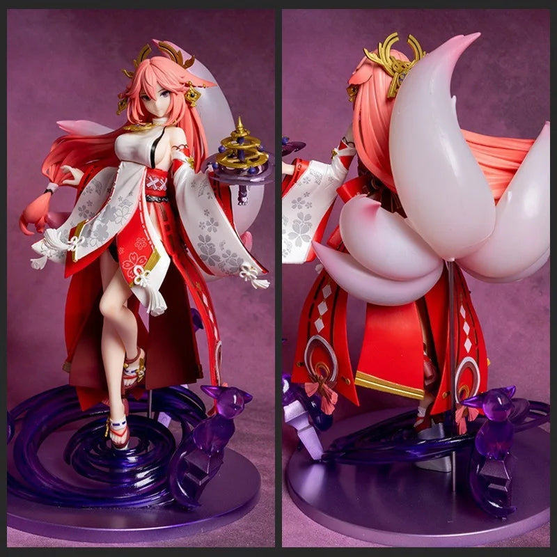 24CM Genshin Impact Yae Miko Figure Standing Game Merchandise Statue Collectible Model Desktop Ornament Decor Game Fan Toys Gift
