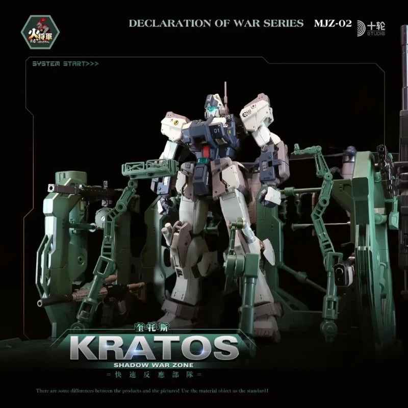 Fire General 1/100 Shadow War Zone Kratos Alloy Mecha Model Action Figure Hardcore Sci-Fi Mecha Toy With Platform Decor Boy Gift