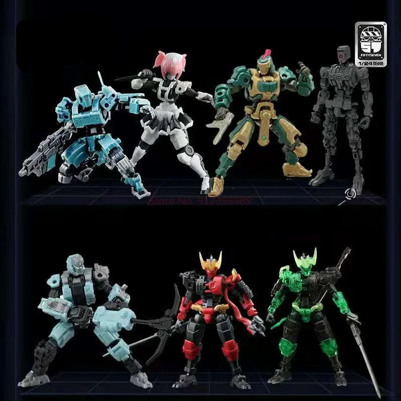 Fiftyseven Number 57 No 57 Armored Puppet Oni Flame With Transparent Armor 1/24 Sale Assembly Model Action Figure Gift