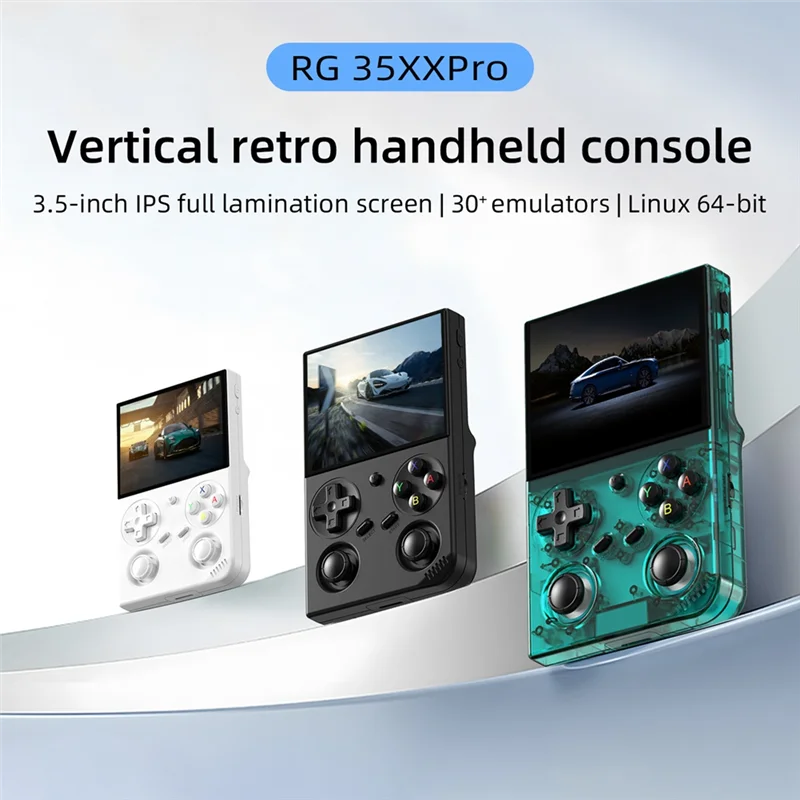 Handheld Retro Game Console 3.5 Inch IPS Screen Linux System Built-In 64G TF Card