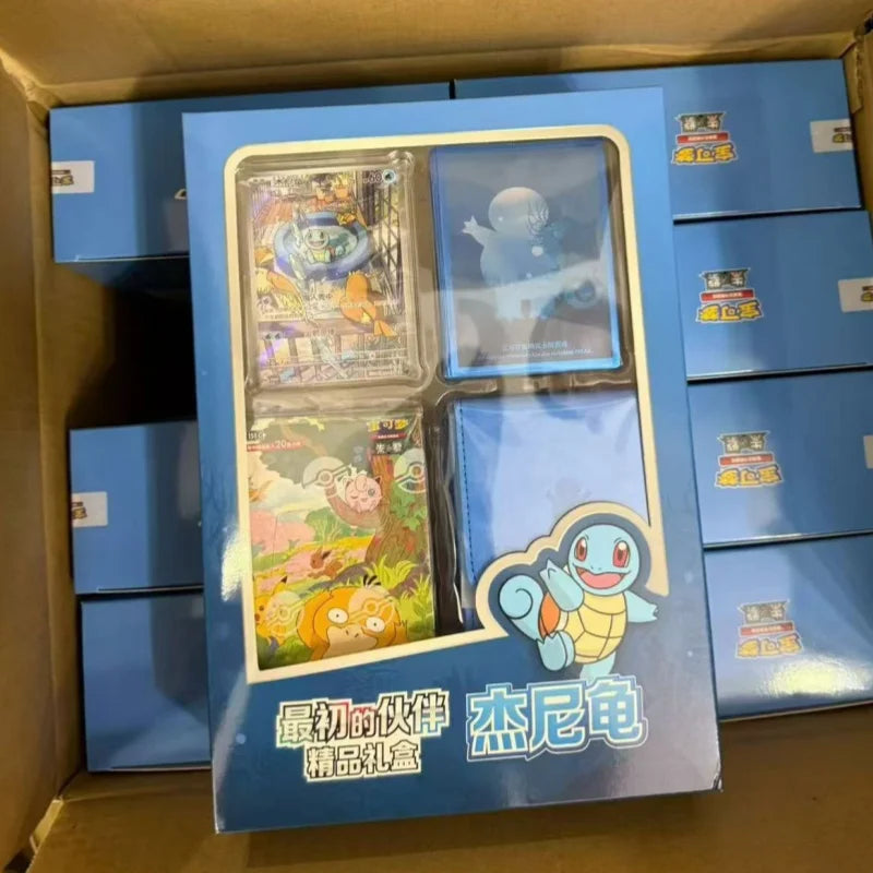 In Stock Original Pokes Trading Cards Ptcg First Partner Gift Box Charmander Squirtle Bulbasaur Card Simplified Chinese Version