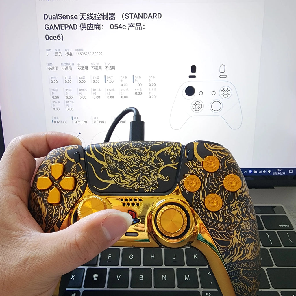 High-End Limited Edition Original Angepasst Modifizierte Ps5 Spielkonsole Griff Ps5 Original Griff Wireless Controller Ps5 Dualsense Wireless Controller: Shenlong