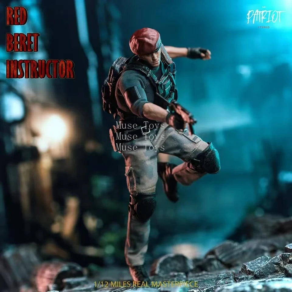 In Stock Patriot Studio 1/12 Scale H.C.F Undercover Red Beret Instructor Jack Crowsa 1.0 Full Set 6in Male Action Figure Model