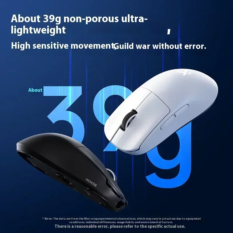Геймърска мишка MCHOSE L7 Ultra 8K PAW3395, преносима и лека, презареждаща се, 2.4G безжична, BT, трирежимна, персонализирани подаръци за компютър.