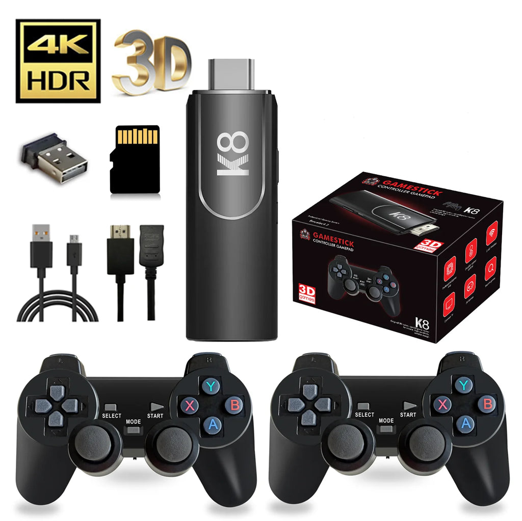 K8 Retro Game Console 2.4G Dual Wireless Controller TV Game 4K HD 20000 Retro Classical Games Retro Game Player Dual-Player Game