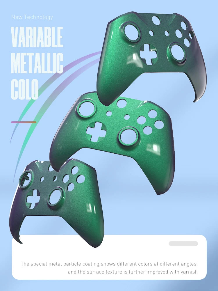 DATA FROG Chameleon Faceplate Cover For Xbox One Slim Controller Housing Replacement Parts with Side Rails Panel For Xbox One X