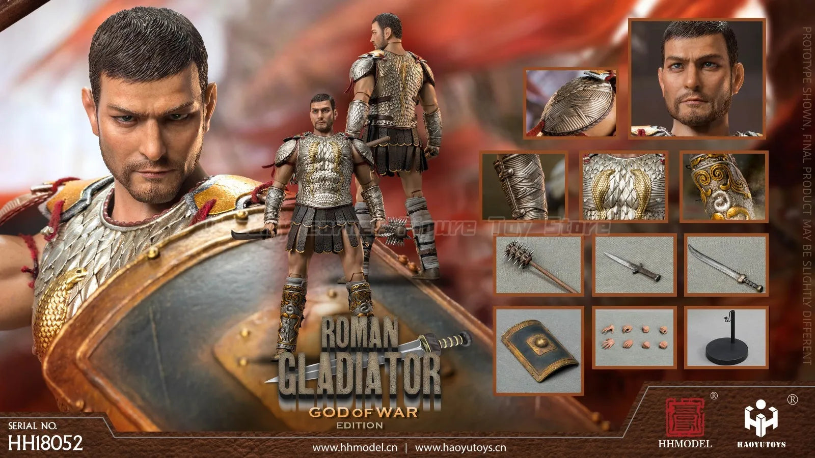 【In Stock】HHMODEL HAOYUTOYS HH18052 Imperial Legion Roman Gladiator Ares Version 1/6 Action Figure Model