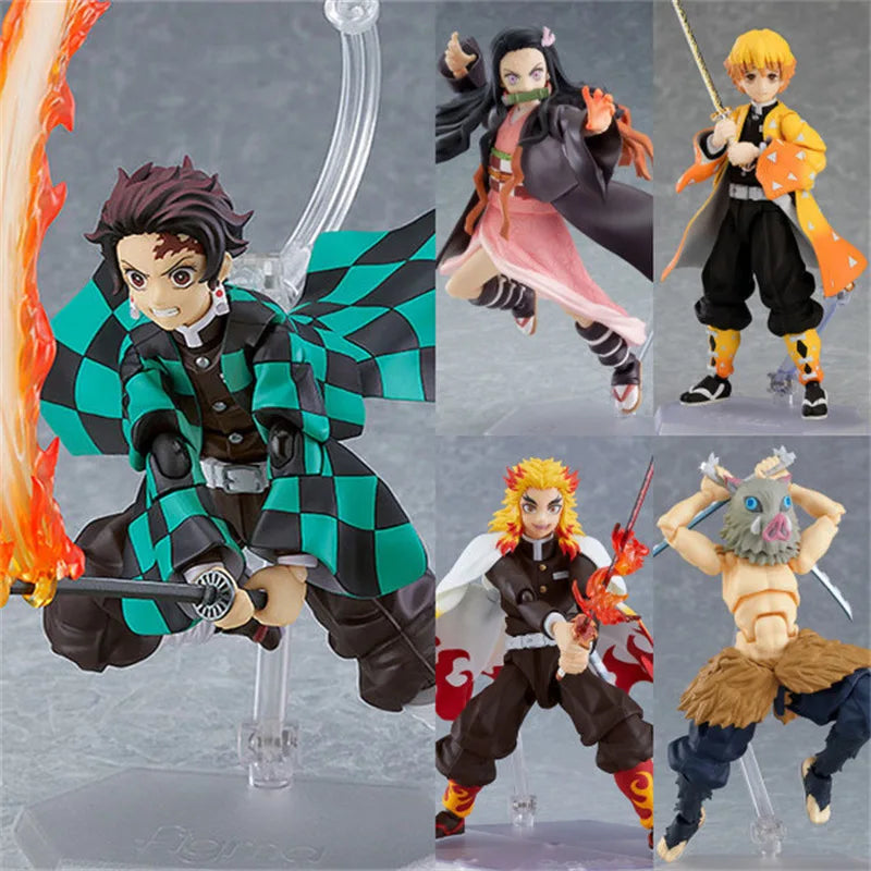 14CM DemonSlayer Figma KO Articulated Action Figures Model Kit Doll Desktop Ornament Decoration Boy Trendy Toy Otaku Statue Gift