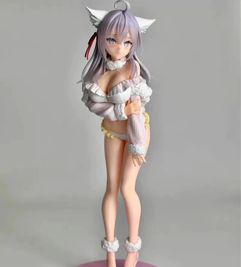 New 25cm Anime Shy Girl Next To The Table Alya Fox Girl Sexy Ornament Collectible Figure Bikini Beach Adult Model Toy Gift Fans