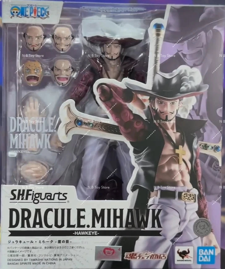 In Stock Bandai One Piece S.H.Figuarts Jerakil Mihawk -Hawkeye -Anime Character Model Toy Collection Gift