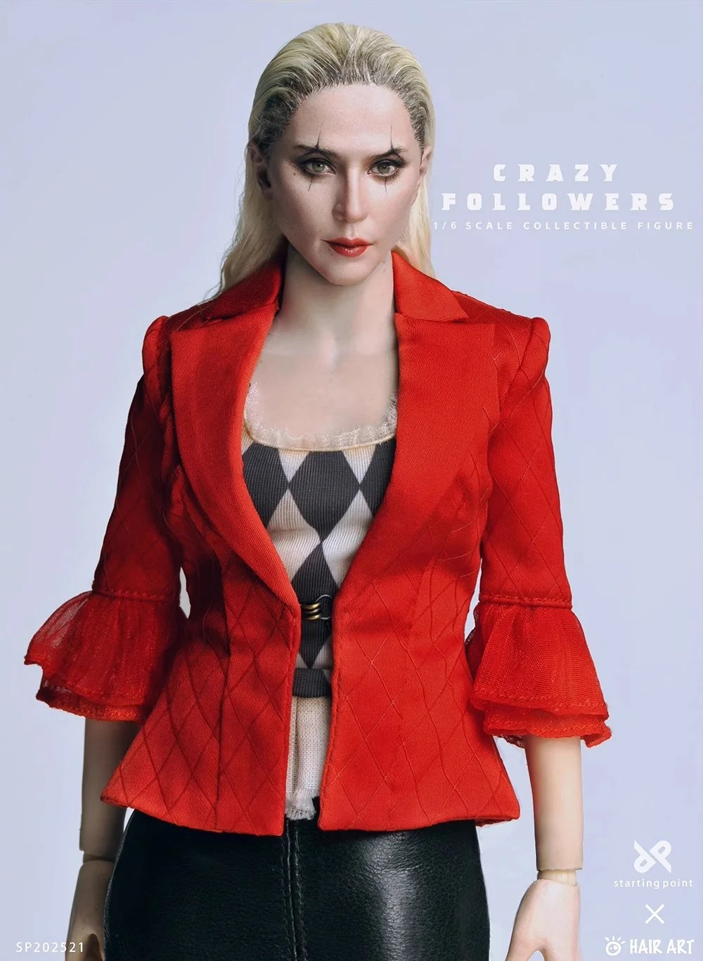 In Stock 1/6 Collectible Crazy Followers Female Clown Action Figure Red Suit Cloth Top Design Beauty QD202501 12" Soldier Model