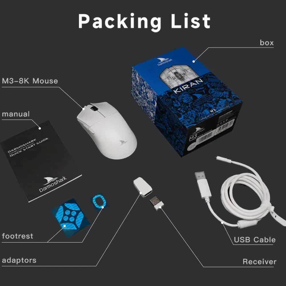 Motospeed Darmoshark M3 V2 Doppel 8K Gaming Maus Bluetooth Wireless 26K DPI PAW3395 Sensor Makro Spiel Maus Für Laptop PC