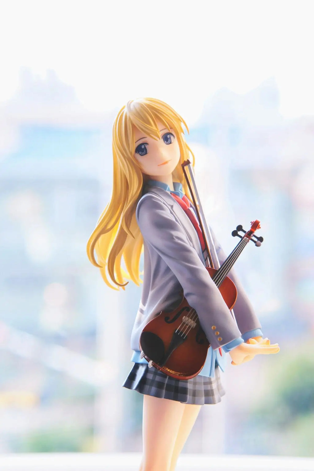 21cm Anime Your Lie in April Miyazono Kaori Painted PVC Figure Collectible Model Toy Kawaii Girl Figure Female Action Figure