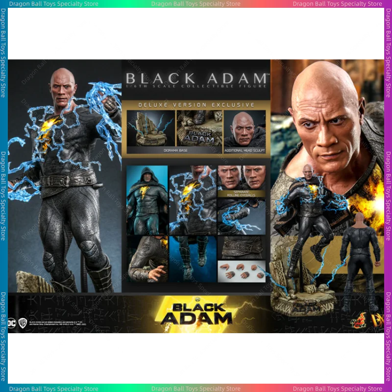 [In Stock] Original HOTTOYS HT 1/6 DX31/30/29 Black Adam Dwayne Johnson Gold Armor Action Figure Gift Toy