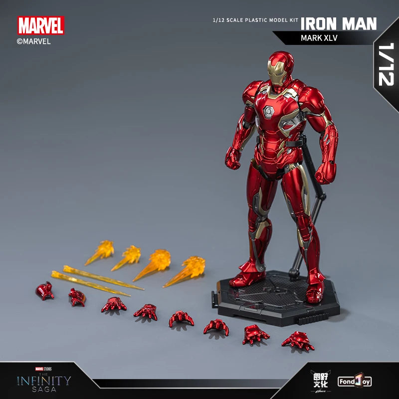 Fondjoy Marvel Iron Man MK46 Assembled Model 10in 1/7 scale Action Figures Reactors can emit light Collect Ornament Boy Toy Gift