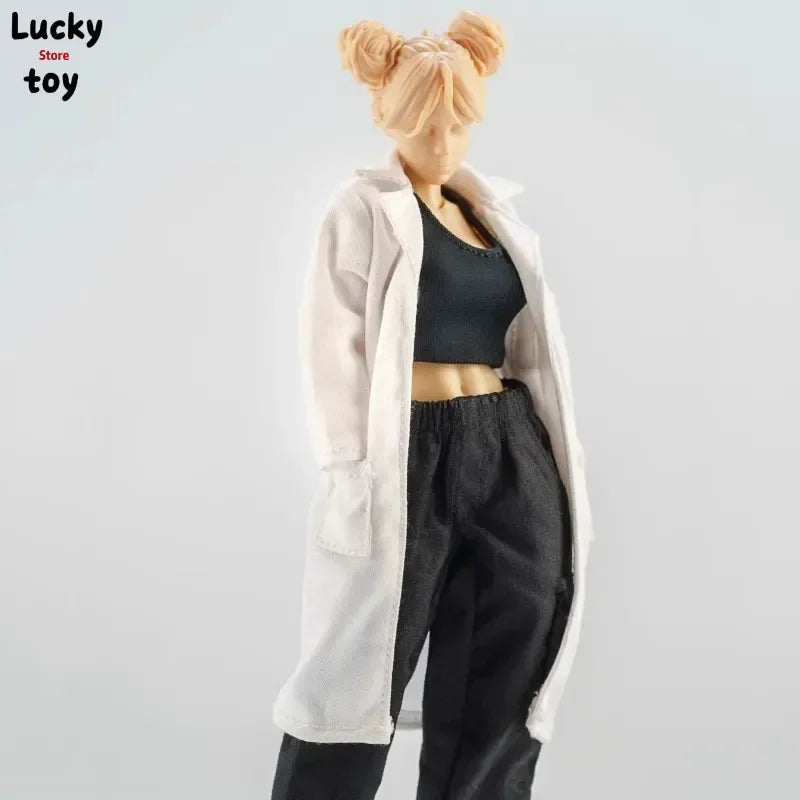 1/12 Мащабна фигурка за жени/мъжки, бяла лабораторна престилка, лекарска сестра, униформени дрехи, модел за 6-инчов войник, RomankeyGW, играчки за тяло