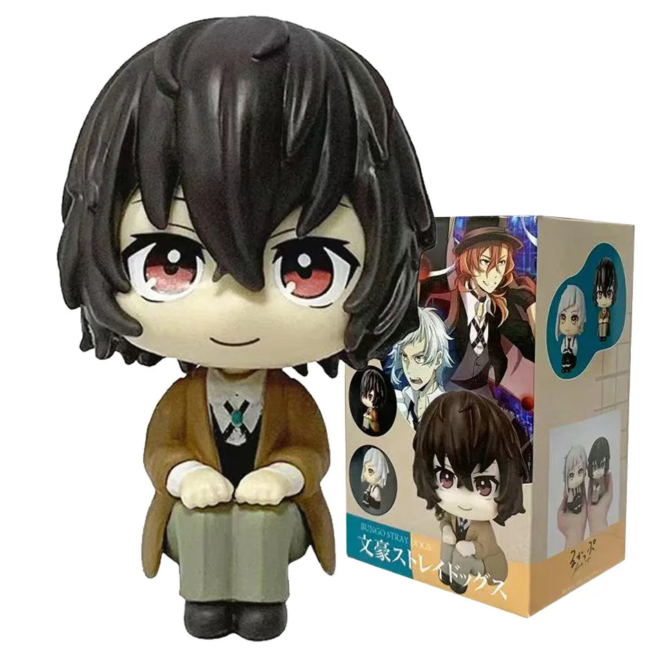 10cm Bungou Stray Dogs Anime Figure Look Up Nakajima Atsushi Action Figure Q Version Dazai Osamu Figurine PVC Collection Toys