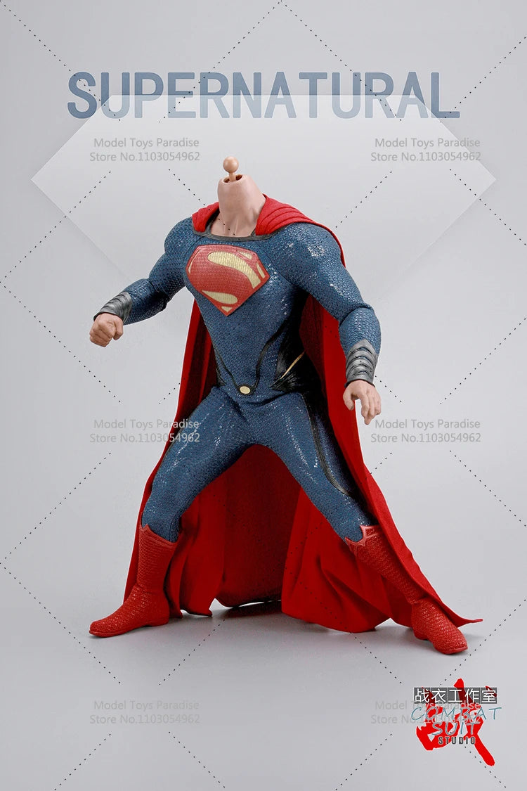 1/6 Soldier Super Man Red Blue Hero Combats Suit Muscles Joints Body With Hand Shape Fit 12inch Action Figure Head
