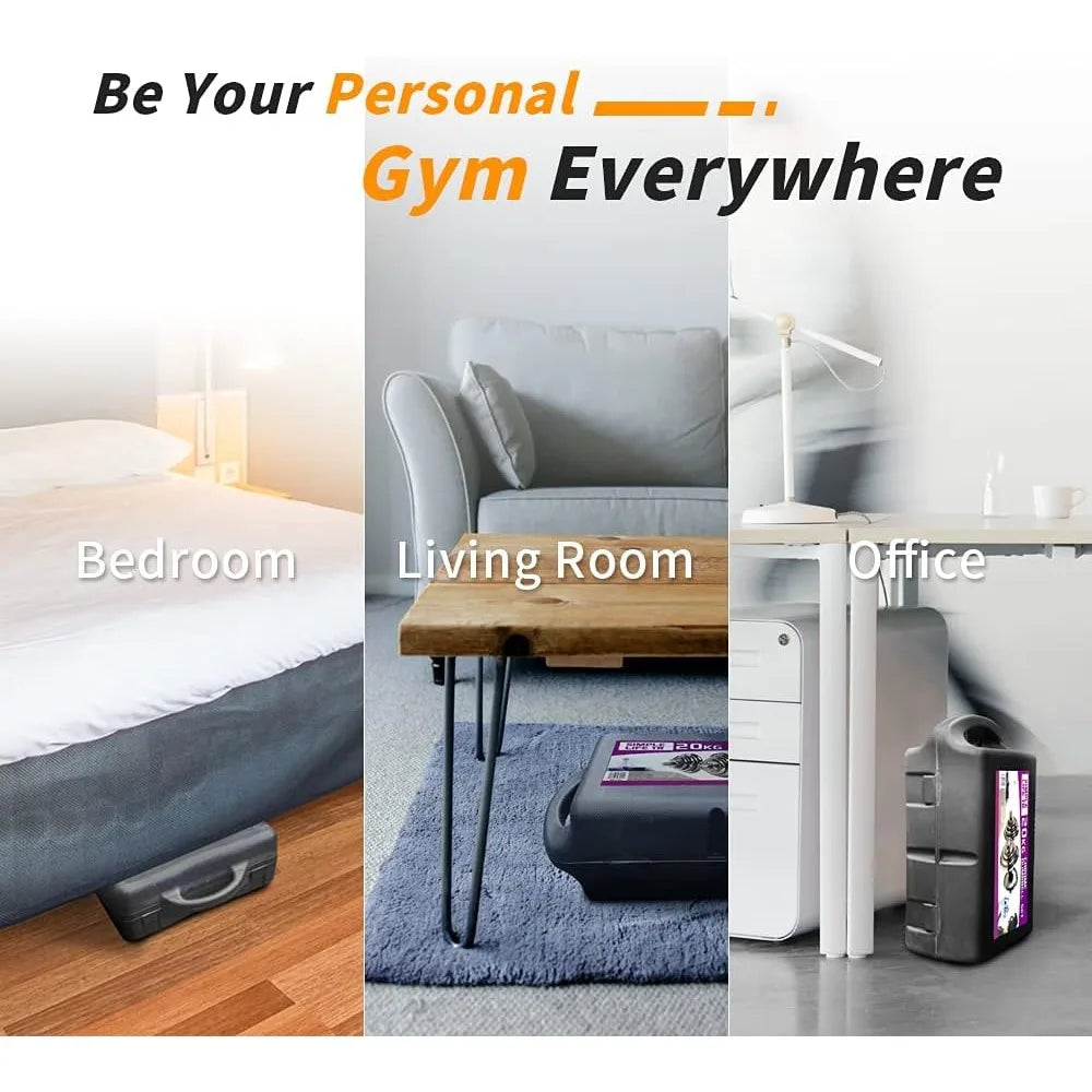 Verstellbares Hantelset, Langhantelsets aus Gusseisen für das Heim-Fitnessstudio mit Tragebox, 20 kg, Trainingshanteln für Büro und Schlafzimmer für Männer und Frauen