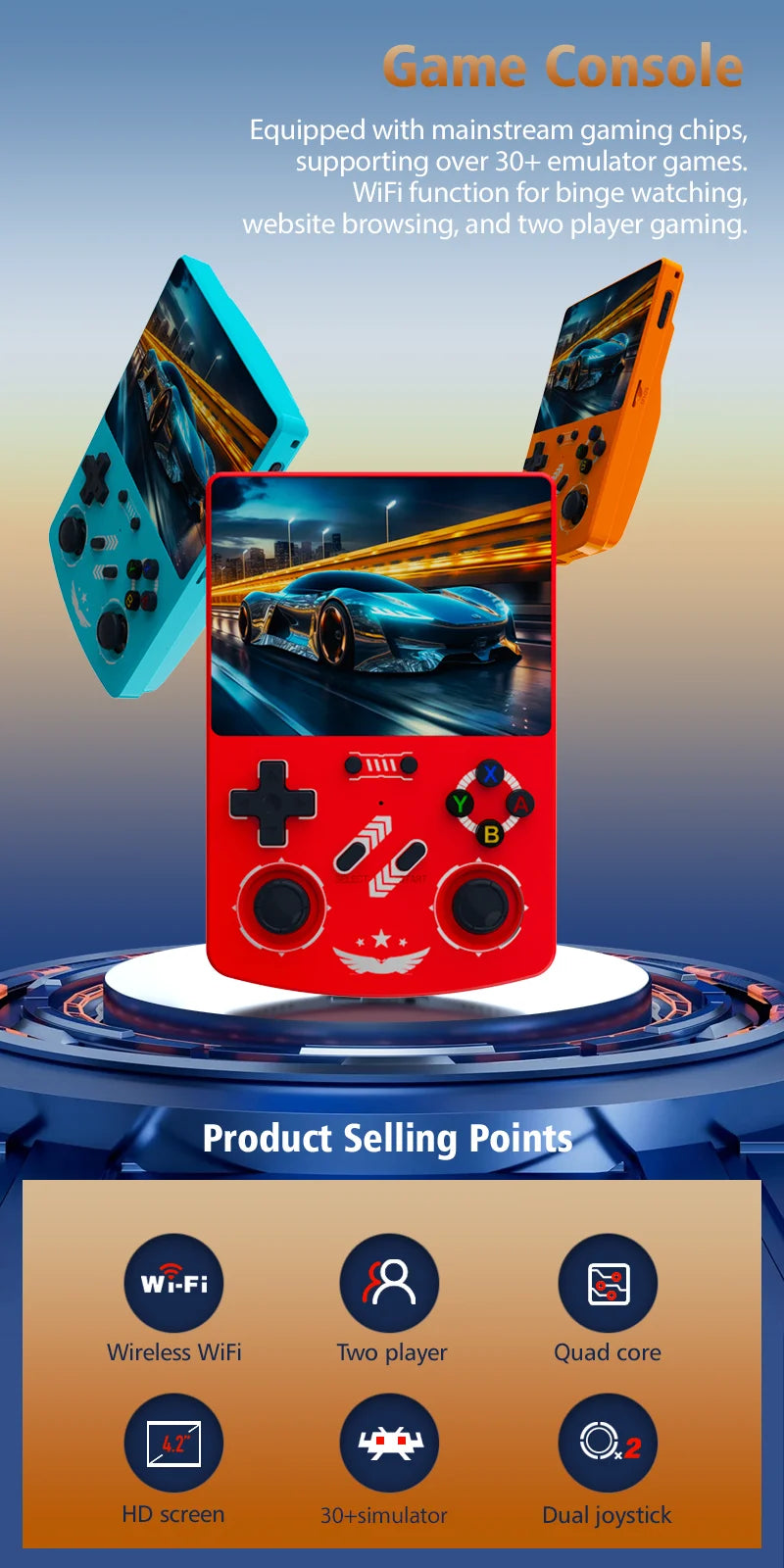 BOYHOM R40XX Handheld Game Console - Linux OS 4.2" IPS, 4000mAh, Open Source (ArkOS), Portable Retro Player for Xmas