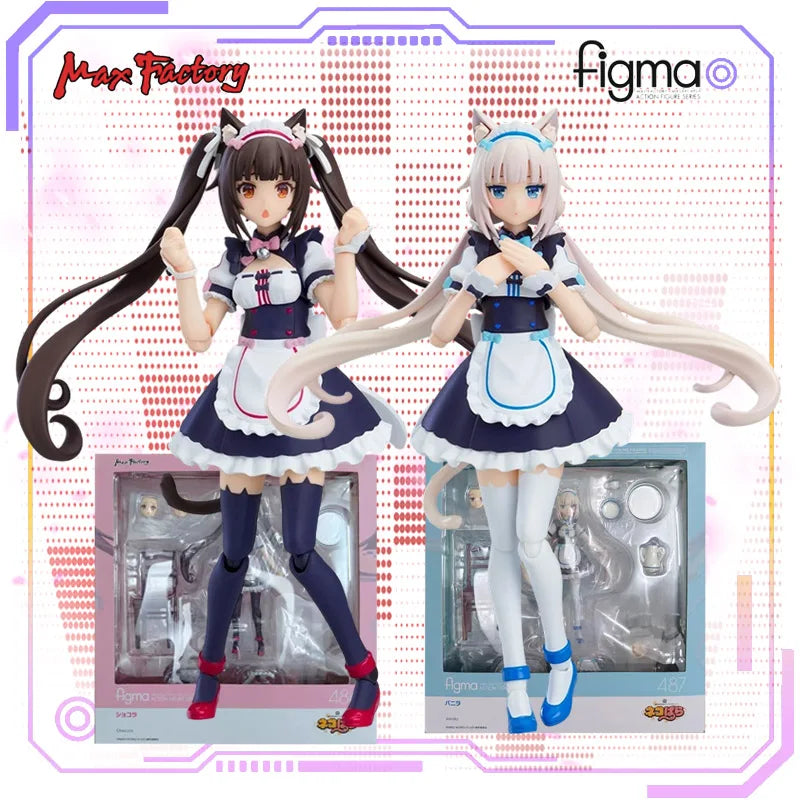 Max Factory Original Figma Series NEKOPARA Vol. 1 Soleil Opened! #486 Chocolate/Vanilla Maid Dessert Movable Toy Collection Gift