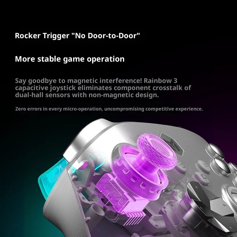 BIGBIGWON Rainbow3 Wireless Game Controllers Bluetooth with 1000mAh Battery Life Gamepads 3.5mm Audio Interface for PC Switch