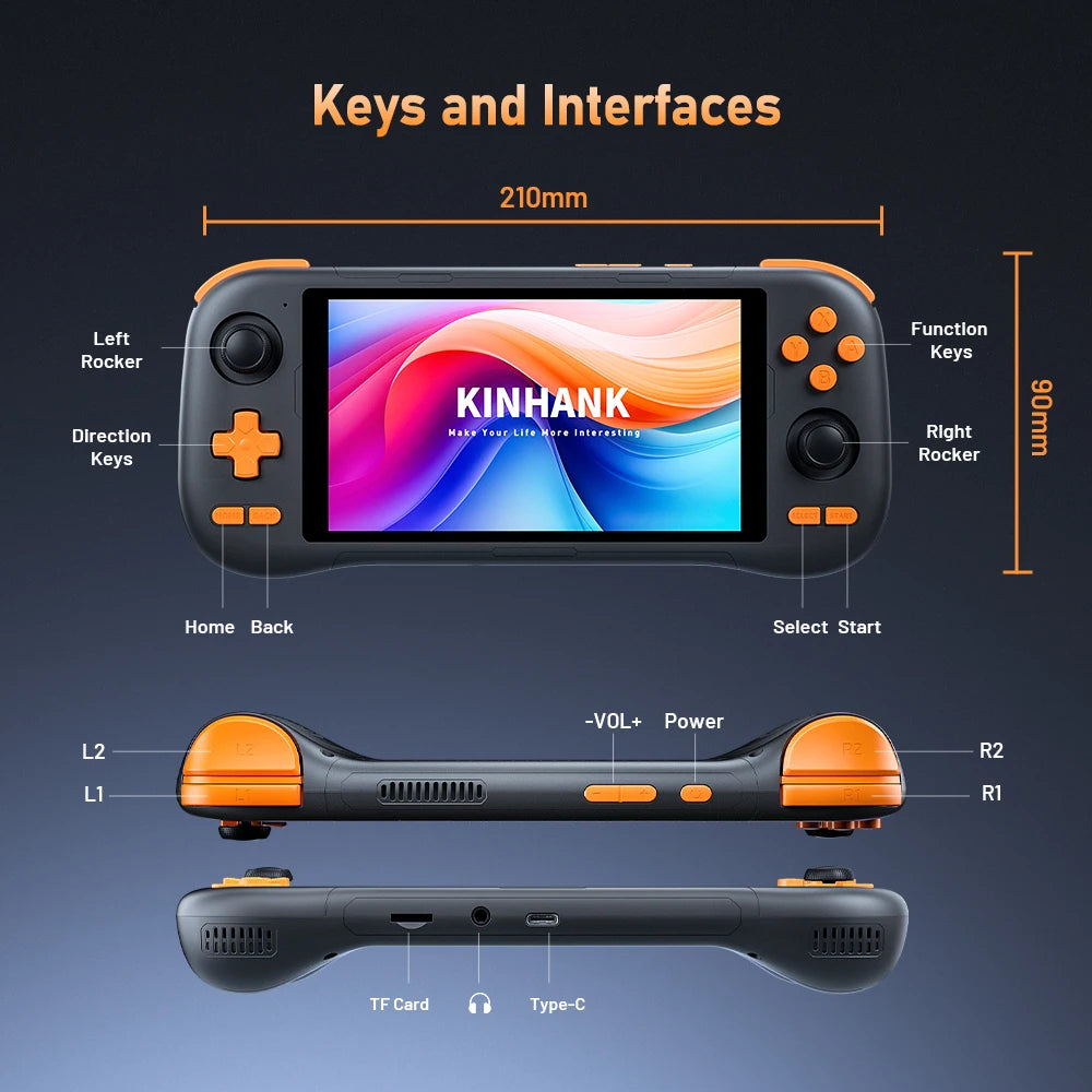 Super console K56 Android 14 Handheld Game Console 5.5 inch Touch Screen 5000mAh With 50+ Emulators For DC/MAME/SS/PSP
