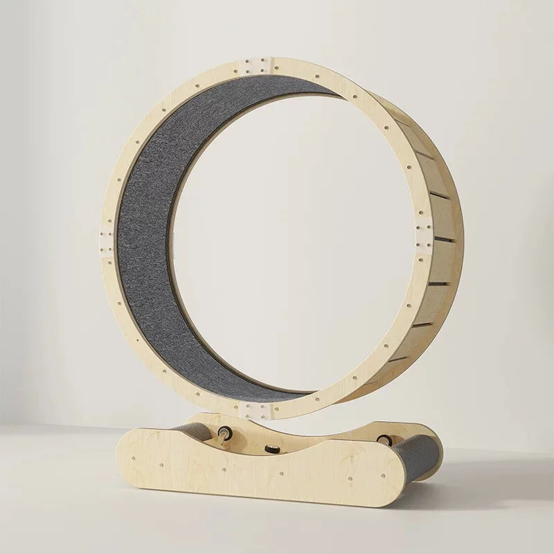 Luxury Cat Running Wheel Birch Wood Craft Multi-Layer Board Kraft Paper Rope Column Pet Exercise Interactive Toy Cat Treadmill
