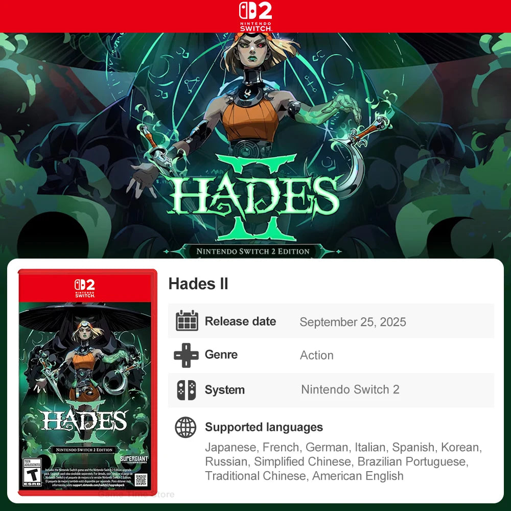 Hades 2 Nintendo Switch 2 Games Juegos Deals 100% Brand New Nintendo Physical Game Card Hades II Game for NS2 Game Console