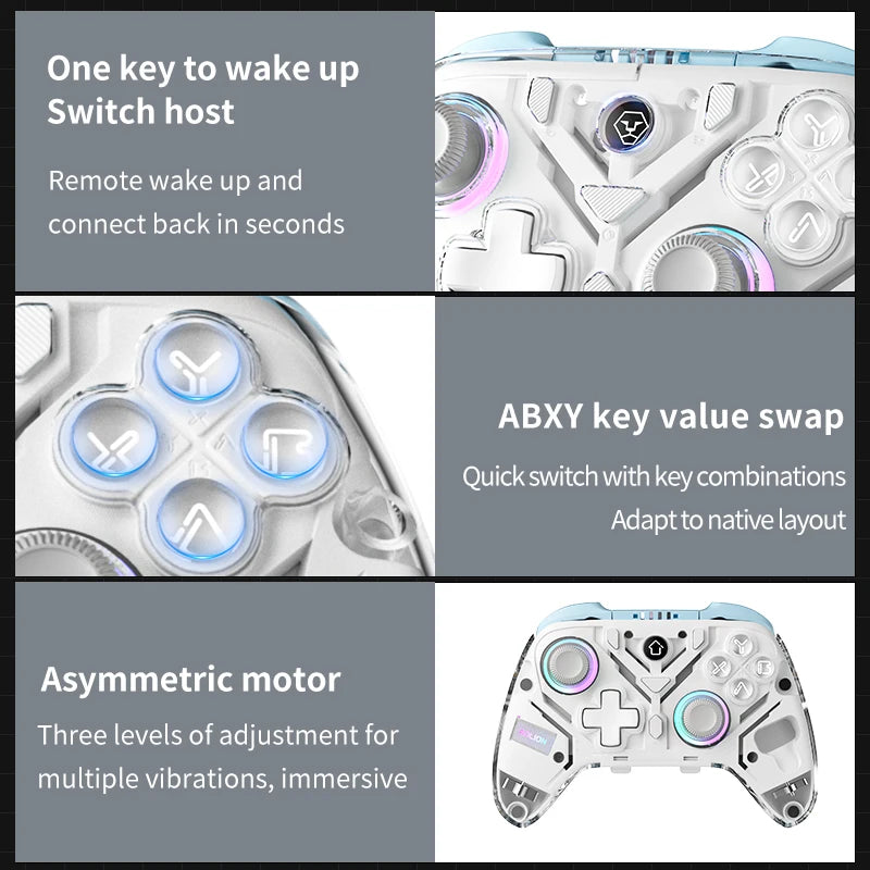 Aolion K10 RGB Wireless Gaming Controller With Charging Dock Gamepad Hall Effect Joystick Trigger For Nintend Switch 2/PC/Phone