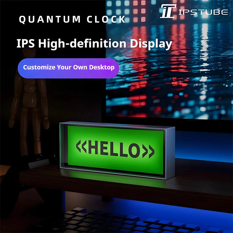 RGB Quantum Clock Night Light Smart IPS APP Control Color Dispaly Screen DIY Gaming Desktop Lamp For Home Decoratame APP Control