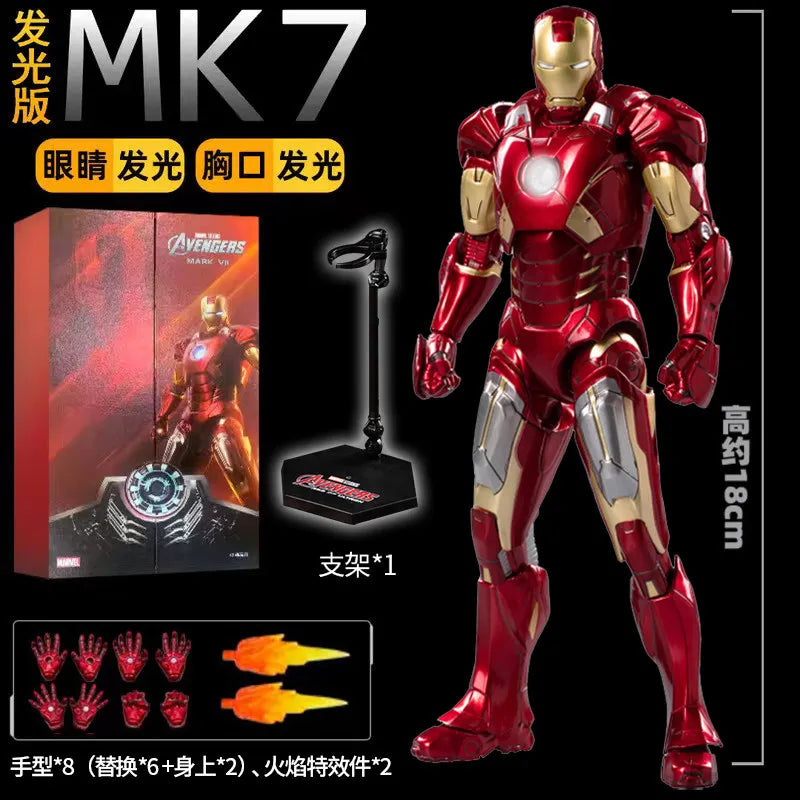 Marvel War Machine MK1 to MK43 movable model luminous Iron Man Hulkbuster armor Whiplash Titanium King New Year Birthday gift