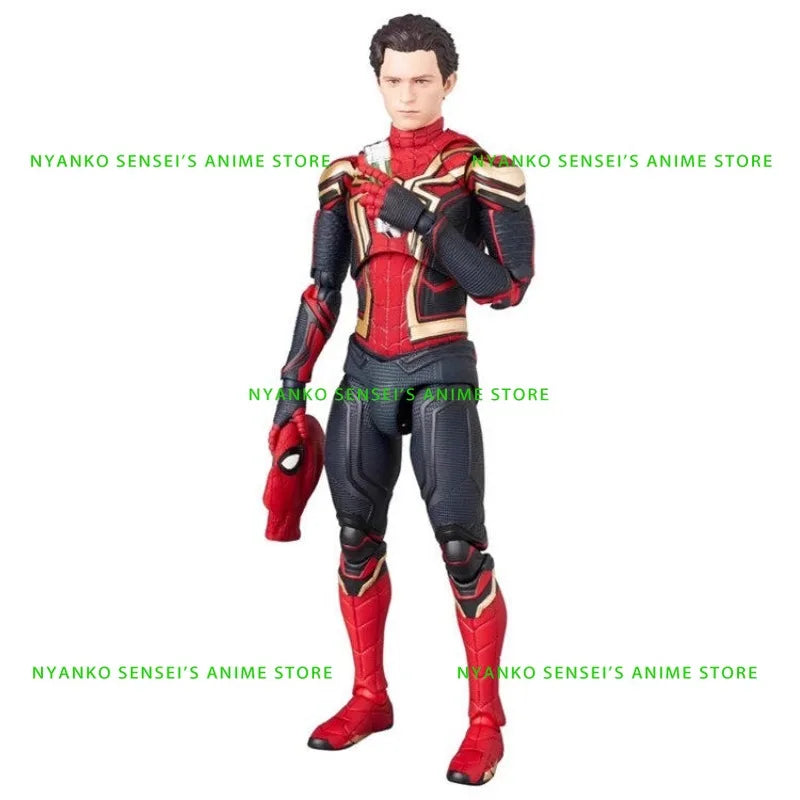 In Stock MEDICOM TOY MAFEX Spider-Man No Way Home Integrated Suit 15.5cm Action Figure Anime Model Trendy Toys Collectible