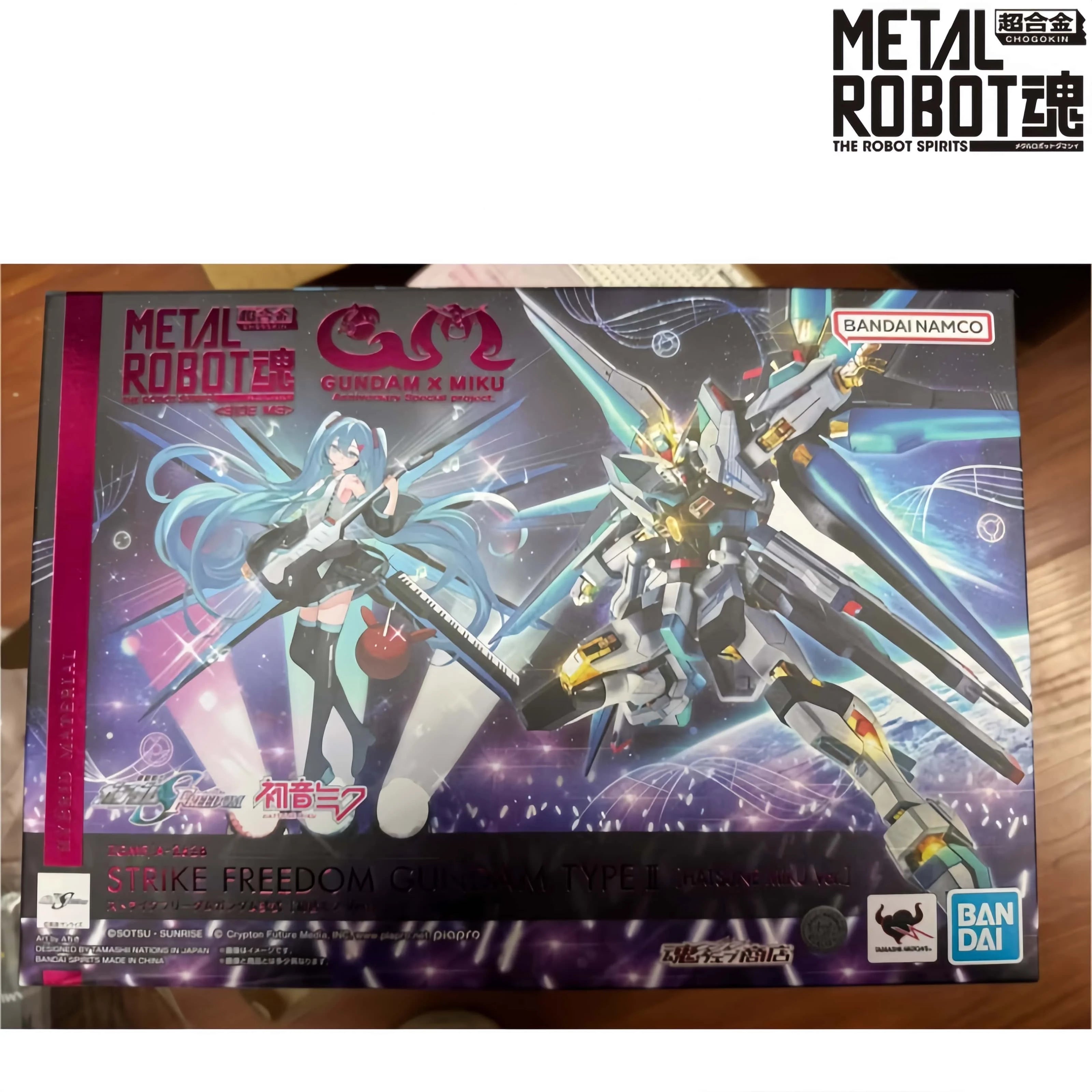 Bandai Anime Original Action Figure METAL ROBOT Spirits Strike Freedom Gundam Type II Hatsune Miku Ver. Limited Edition In Stock