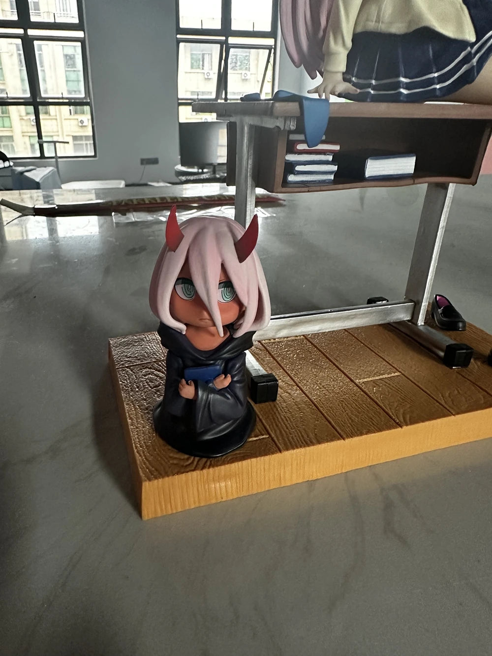 25CM Anime Darling in the FranXX Figure 02 ZERO TWO School Uniform Black Stockings Ver Childhood Model Toy Gift PVC Standing