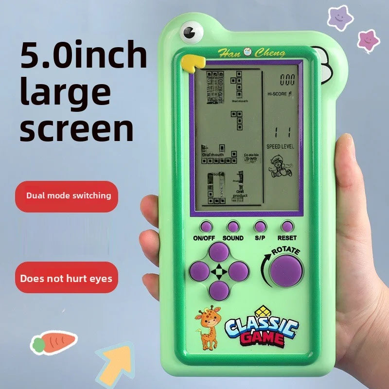 large-screen game console for tetris, retro and nostalgic toy, portable game machine for intelligence training