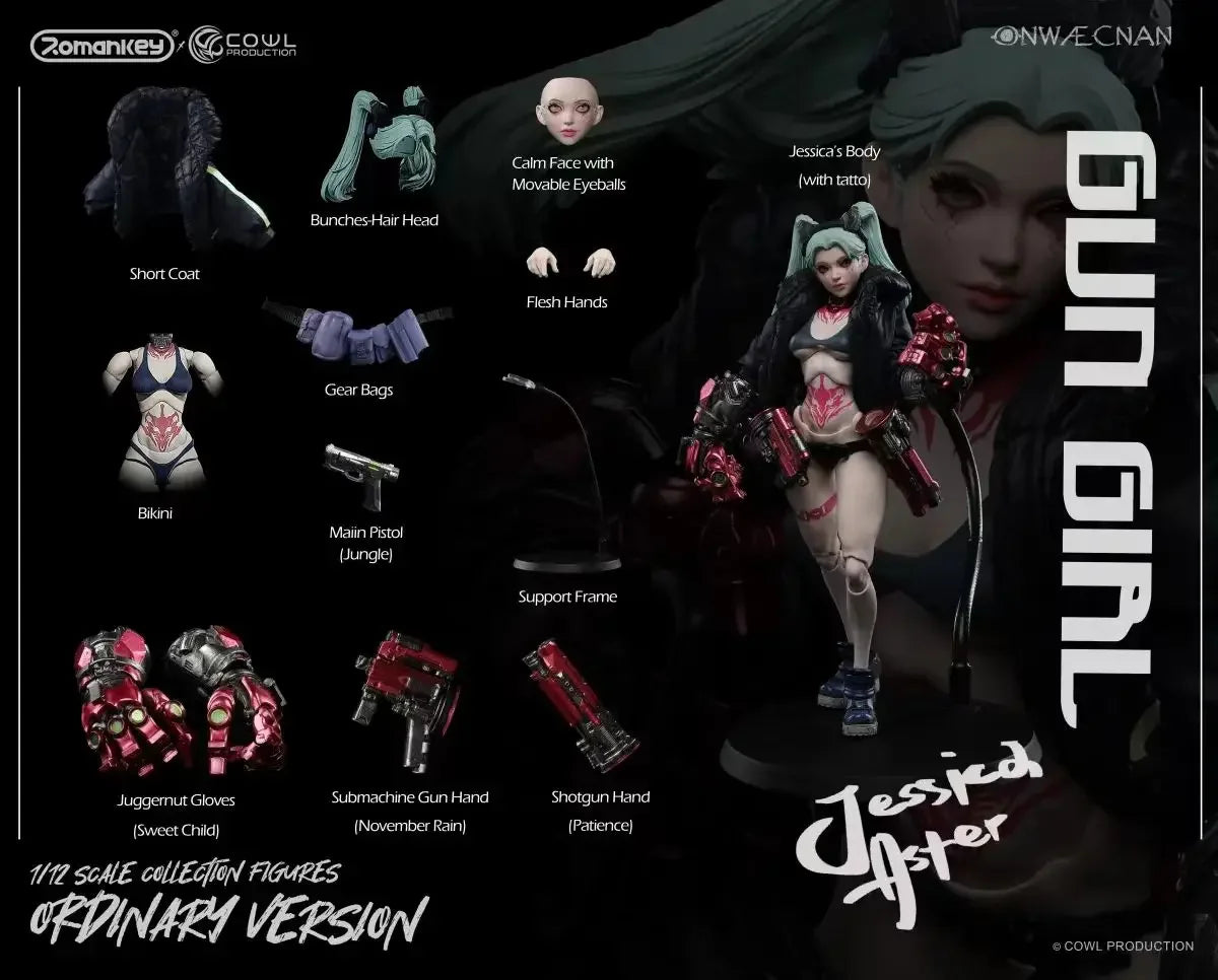 In stock Gun Girl Jessica Rebecca 1/12 Deluxe Edition Action Figure Model