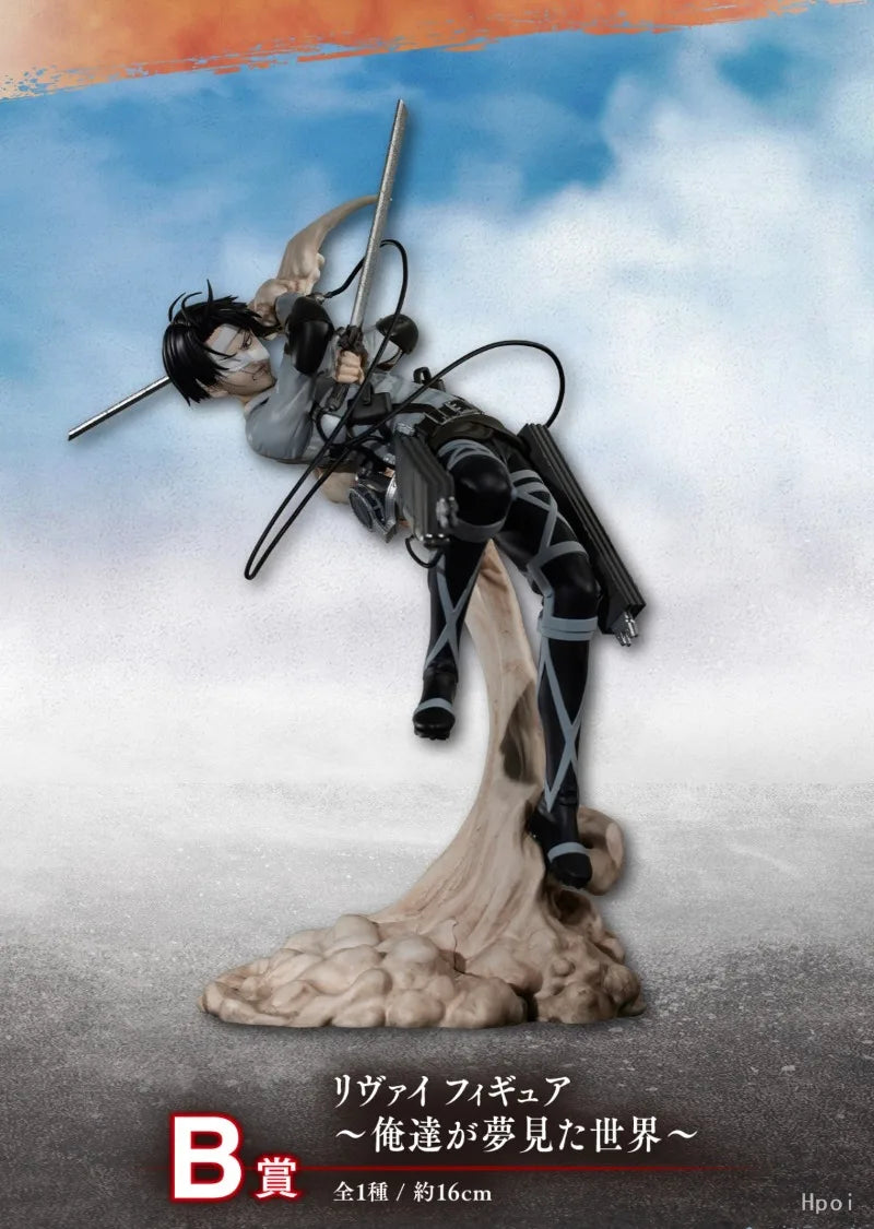 -In Stock Original BANDAI Ichiban KUJI Attack on Titan Eren Yeager Levi Ackerman Zoe Hans Mikasa Armin Arlert  Model  Figure