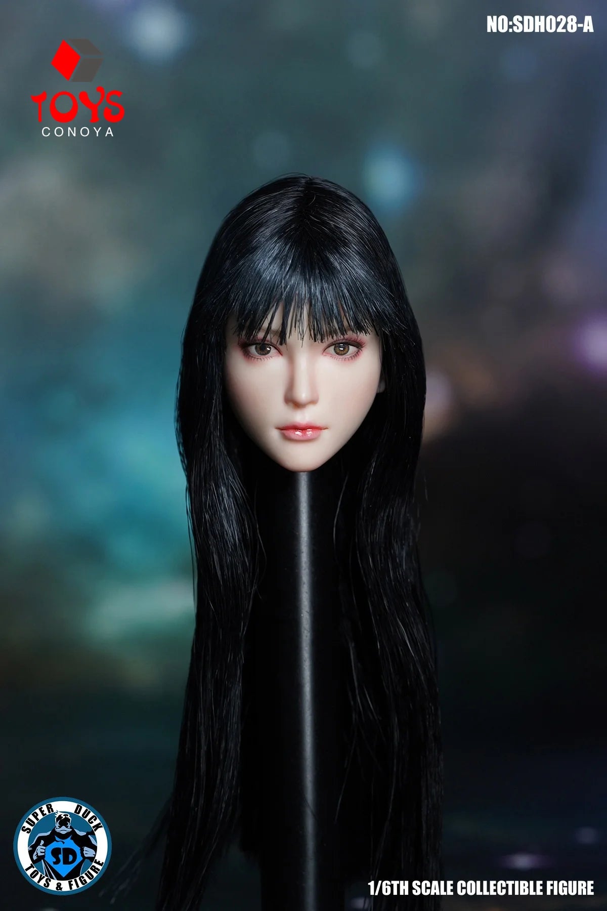 SUPER DUCK SDH028 Schönheit im Maßstab 1/6 mit langem Haar, Kopfskulptur, Schnitzmodell, passend für 12-Zoll-Actionfigur einer Soldatin mit blassem Körper, Puppen