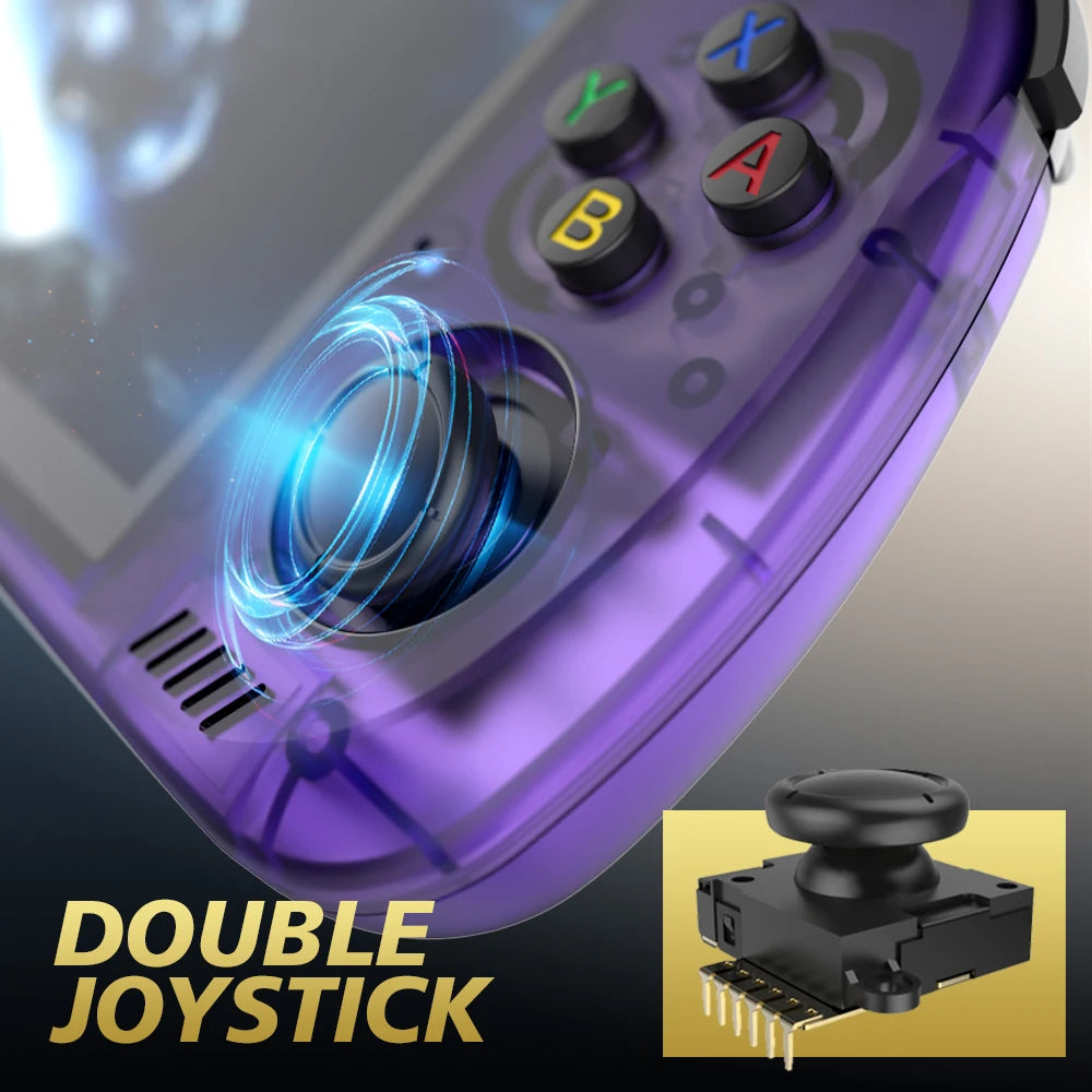 R36H PRO MAX retro portable gaming console features a 4.2-inch IPS display, comes with a built-in 64GB storage card, and include