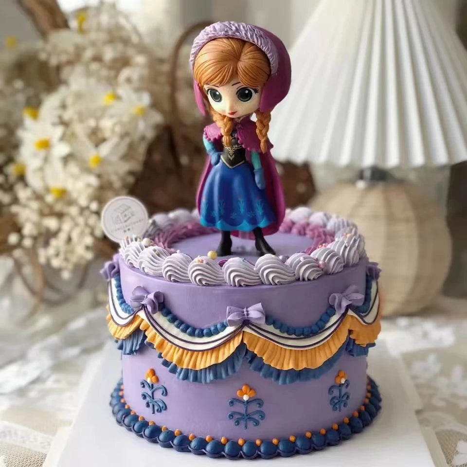 Cartoon "Frozen" character model toy Elsa Anna Princess Castle cake decoration ornaments party supplies gifts for children