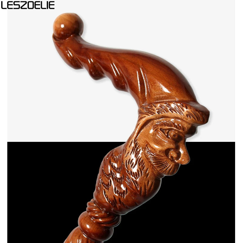 95 cm Weihnachts-Gehstock, modisch, Weihnachtsmann, deutscher Buchenholz-Gehstock, für Männer und Frauen, elegant, bräunlich-rot