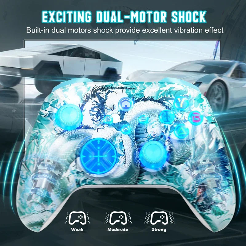 Controller for XBox One/Series S/X/PC Console Wireless Dual Vibration Game Joystick W/ RGB Hall Effect 6-Axis Gyro FUNC Gamepad