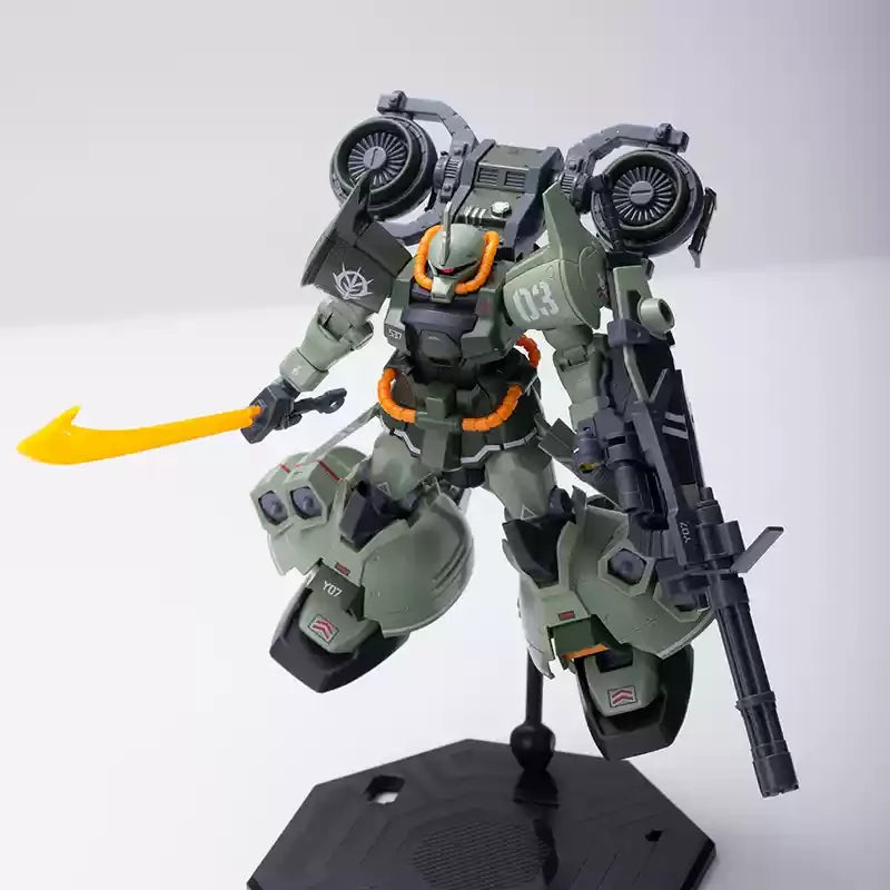 Gravitation HG 1/144 MS-07H-8 Gouf Flight Type Assembly Model Kit - Action Figure Plastic Robot Toy in Black Green Blue